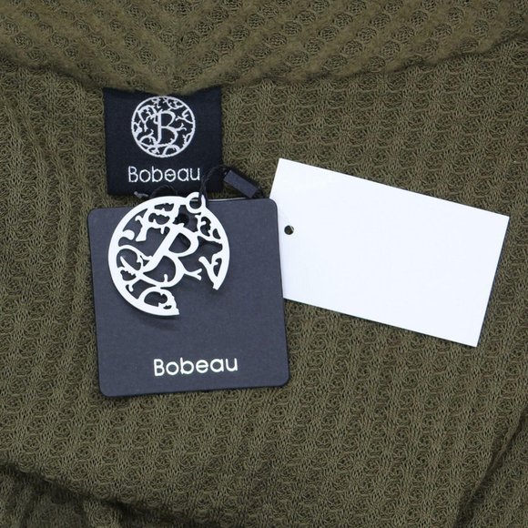 NWT bobeau Waffle Flyaway Cardigan 1X Olive Green - Picture 4 of 6